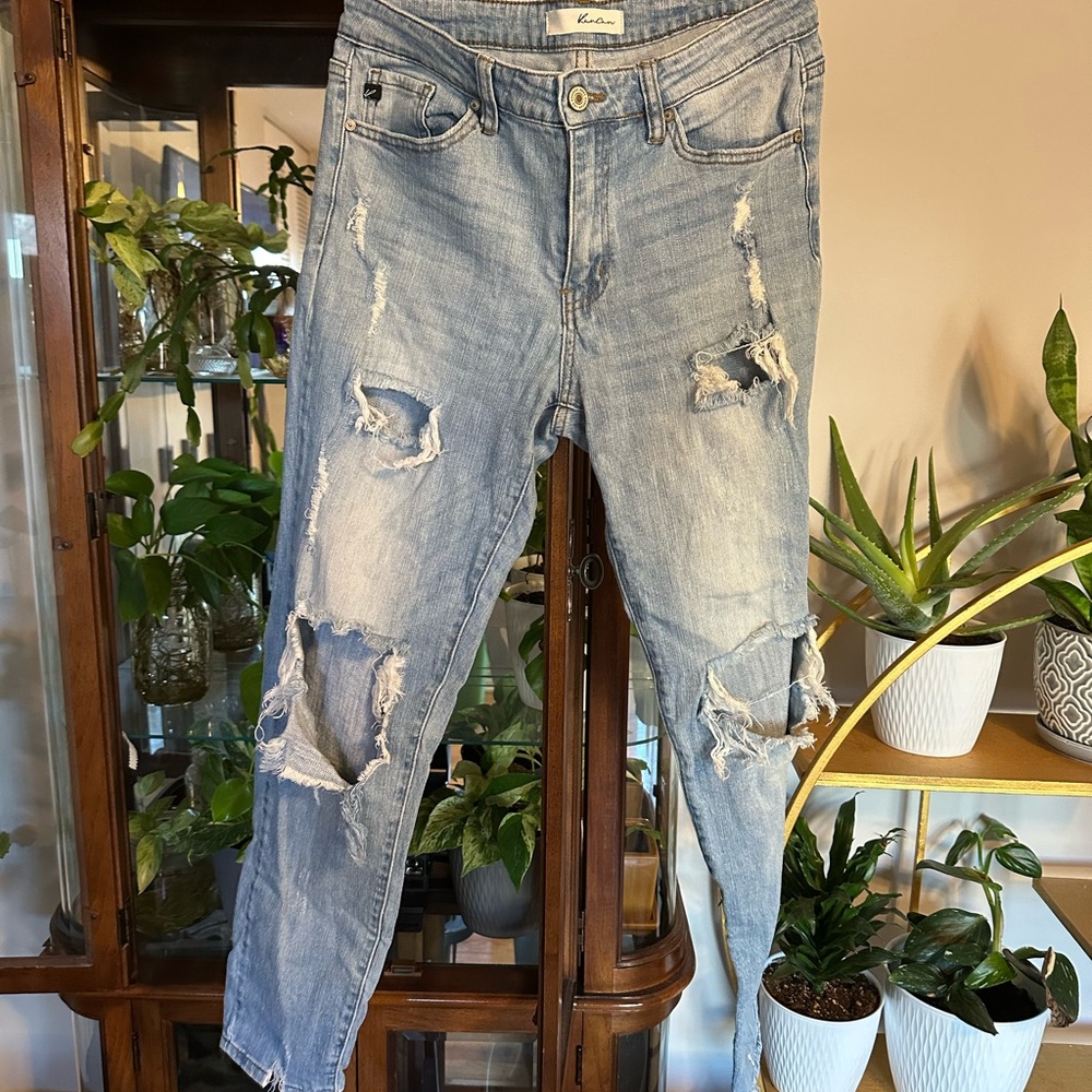 KanCan Ripped Light Blue Boyfriend Jeans